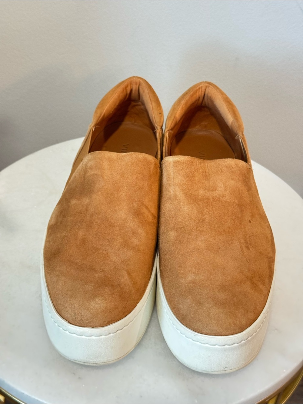 Vince Women's Suede Slip-On Sneakers in Cognac Sz 9 - Picture 3 of 14